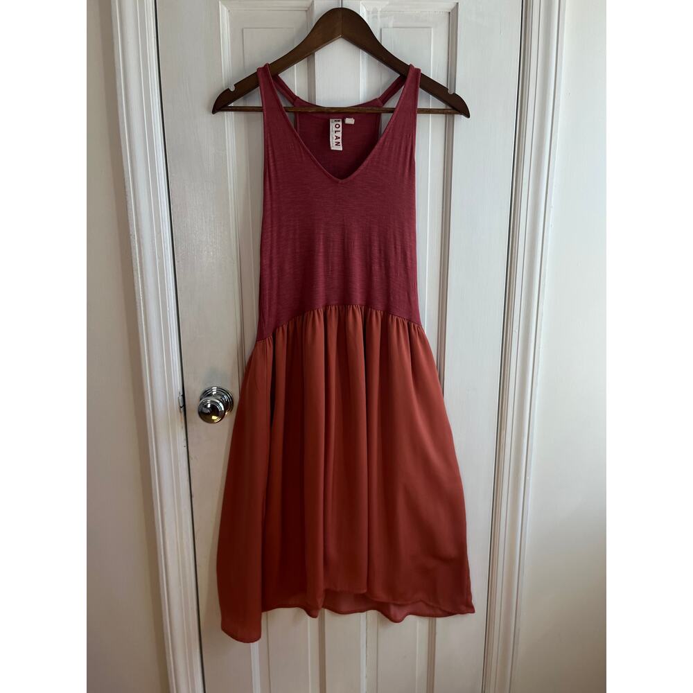 Dolan Left Coast Anthropologie Horizon Midi Dress | Rust V-Neck Racerback XS